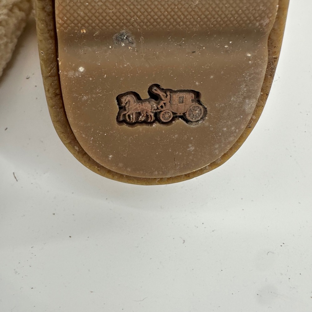 Coach G1433 Womens Tan Suede Moto Shearling Fur Lined Moccasin Boots Size 7B - Picture 12 of 12